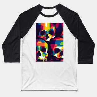 Skulls Pop Art Baseball T-Shirt